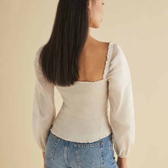 Reformation Isadora Top in Cream size 10 NWT - Picture 3 of 12